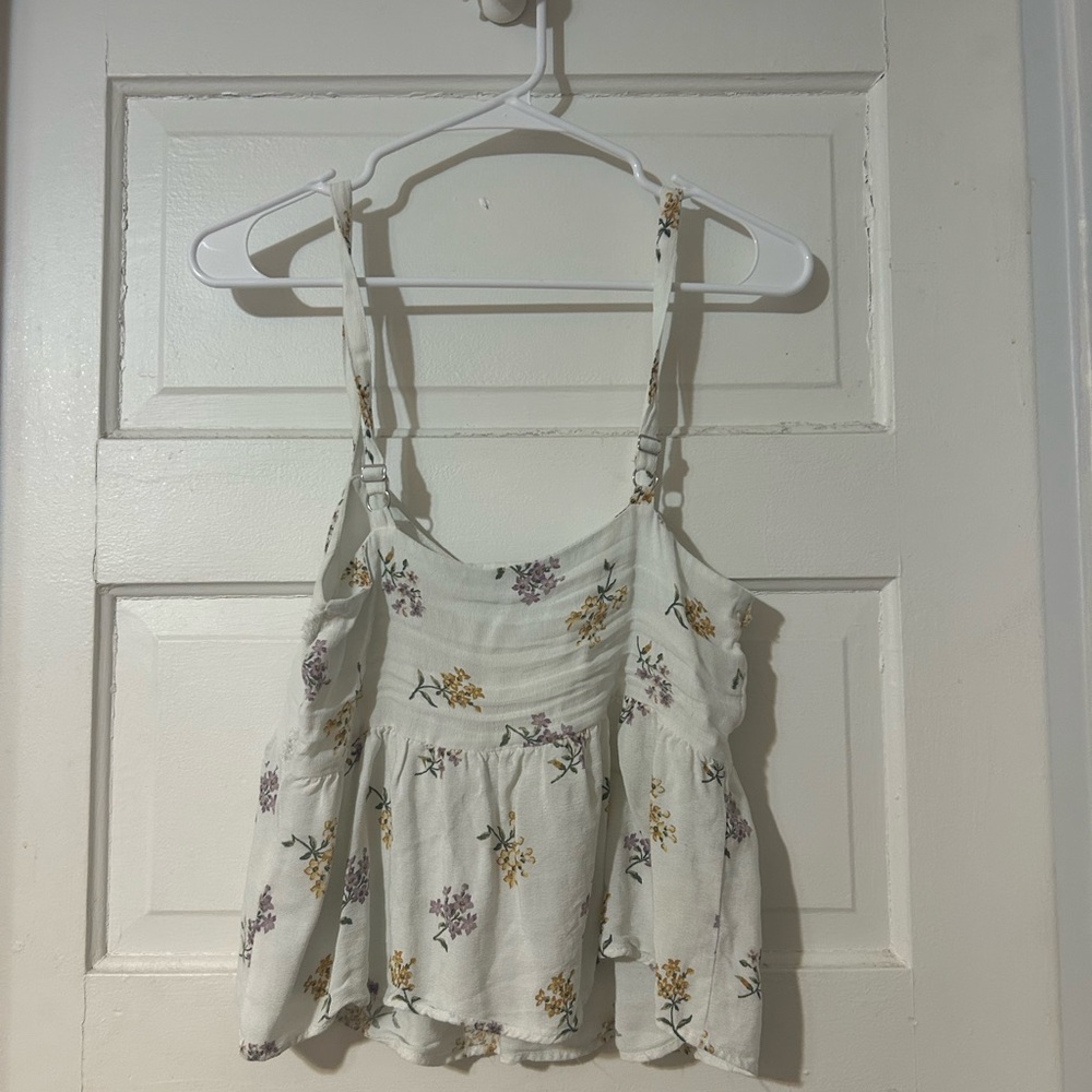 Hollister White Floral Camisole